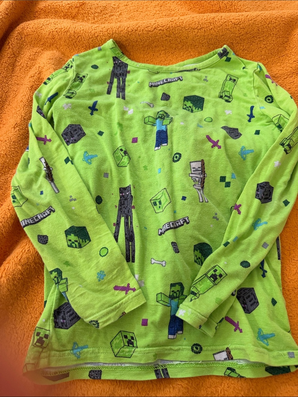 Children's Green Minecraft Creeper Pajama Top - 6Y